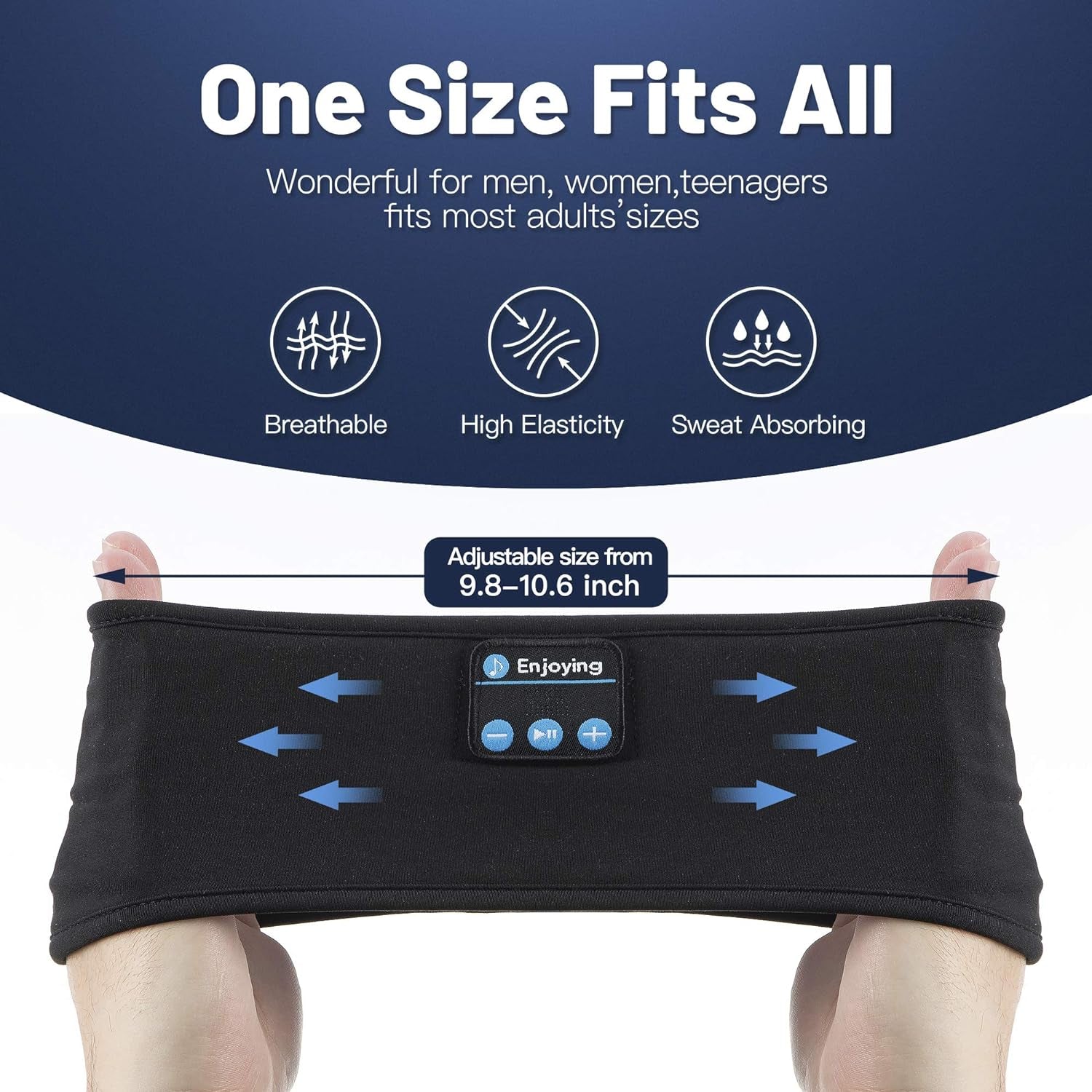 Bluetooth Sports Headband Headphones Ultra-Thin HD Stereo for Workout, Travel, Meditation