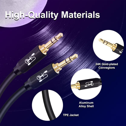 Aux Cable, 3.5Mm Audio Cable Aux for Car Auxiliary Audio Stereo Cable 3.5Mm Cord Premium Sound Dual Shielded with Gold Plated Connectors-3Feet