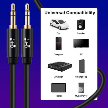 Aux Cable, 3.5Mm Audio Cable Aux for Car Auxiliary Audio Stereo Cable 3.5Mm Cord Premium Sound Dual Shielded with Gold Plated Connectors-3Feet