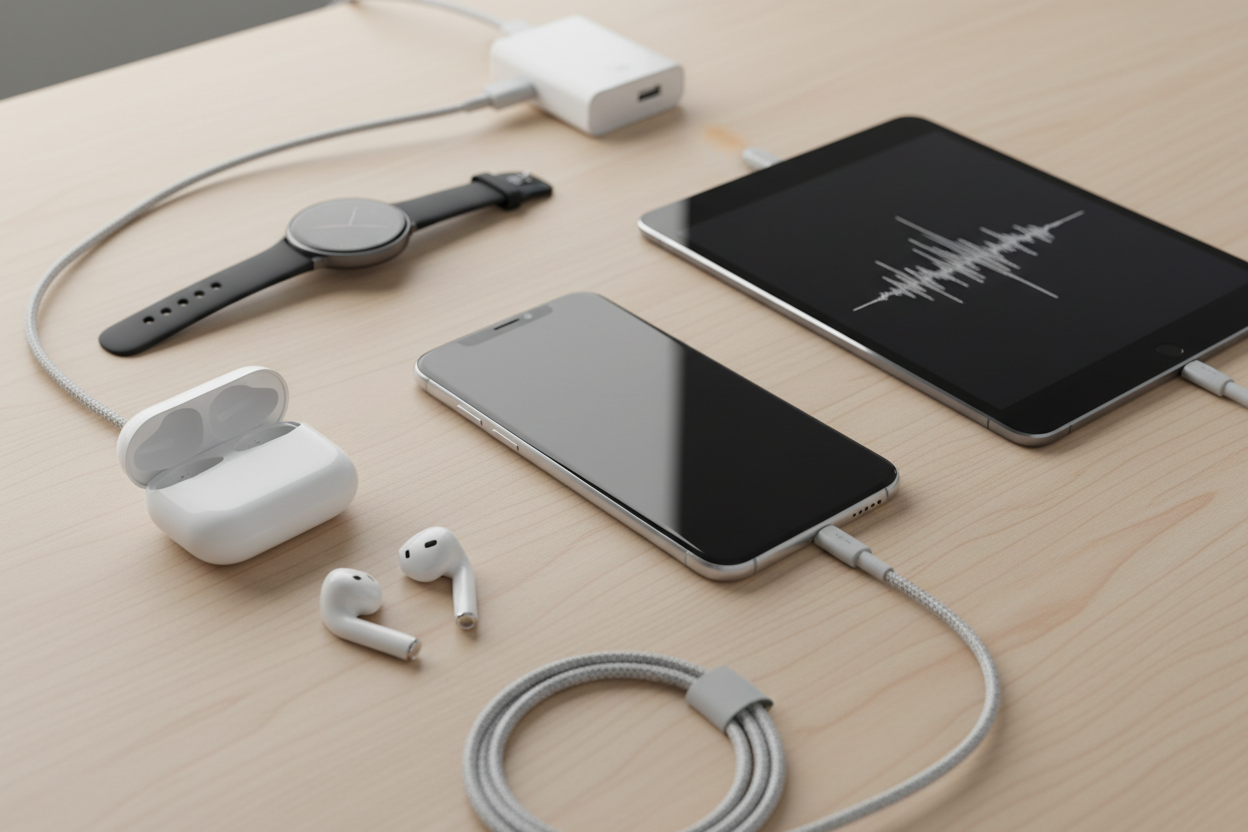 electronics on the table